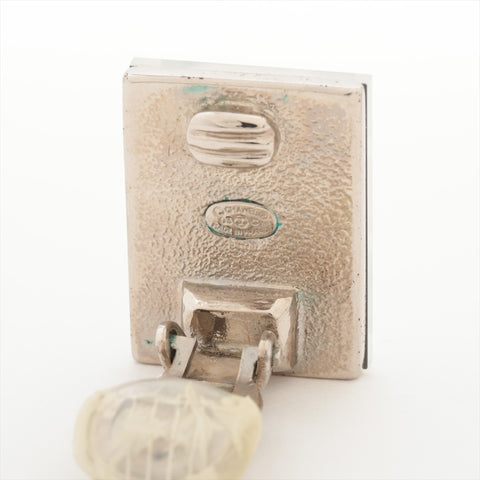 CHANEL 03C 2003 COCO Mark Square Mirror Earring Silver WS16377