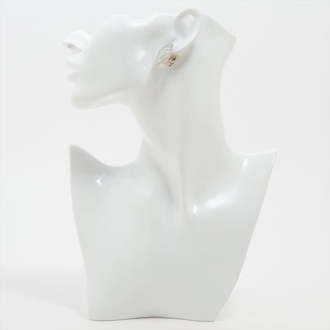 CHANEL 03C 2003 COCO Mark Square Mirror Earring Silver WS16377