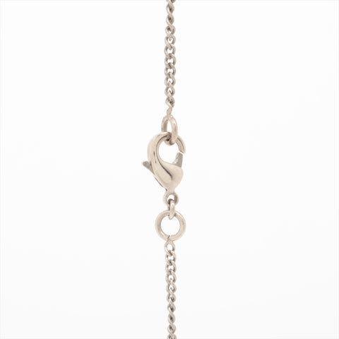 CHANEL B13K 2013 COCO Mark Clover Necklace Silver WS16378