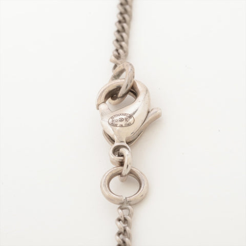 CHANEL B13K 2013 COCO Mark Clover Necklace Silver WS16378