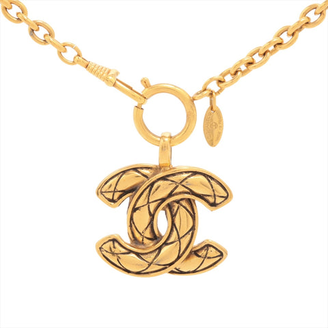 CHANEL 1980s COCO Mark Matelasse Necklace gold WS16379