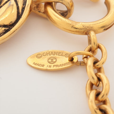 CHANEL 1980s COCO Mark Matelasse Necklace gold WS16379