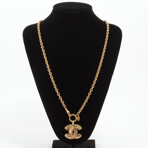 CHANEL 1980s COCO Mark Matelasse Necklace gold WS16379