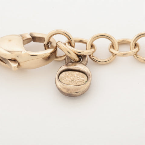 CHANEL 09C 2009 COCO Mark Heart Rhinestone Necklace Champagne Gold WS16380