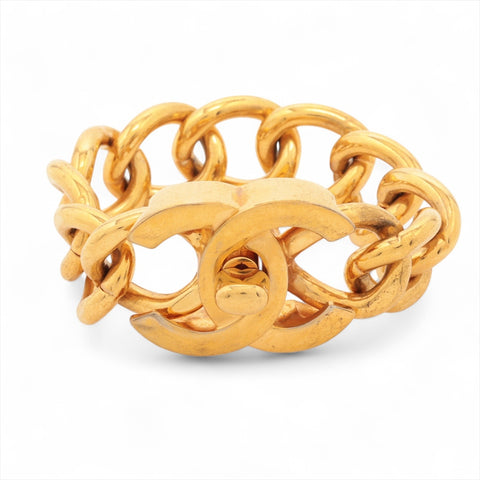 CHANEL 96A 1996 COCO Mark Turnlock bracelet gold WS16381