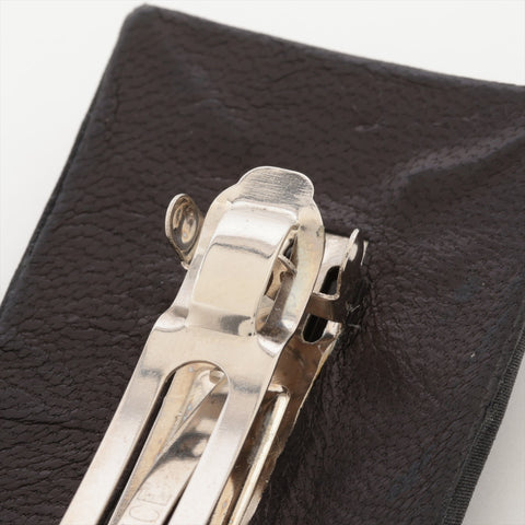 CHANEL 1980s-1990s COCO Mark Satin Barrette hair accessory black WS16383