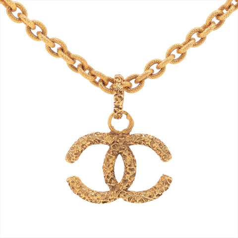 CHANEL 03A 2003 COCO Mark Lava Necklace gold WS16384