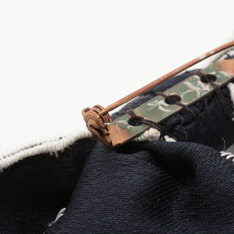 CHANEL 1990-2000s Logo Satin Ribbon Brooch black WS16386