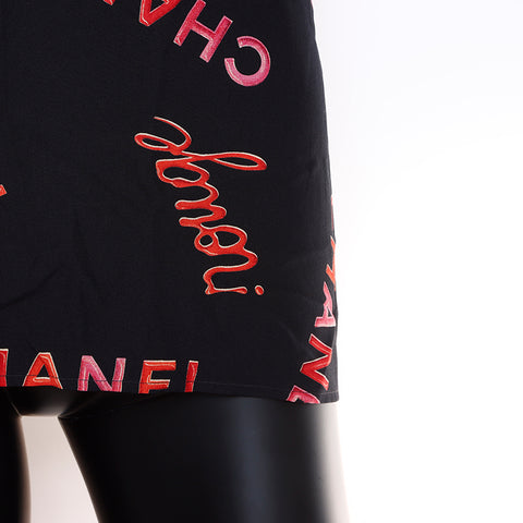 Chanel All-over pattern Silk Sleeveless Size: 36 Short-sleeved shirt Black WS1644