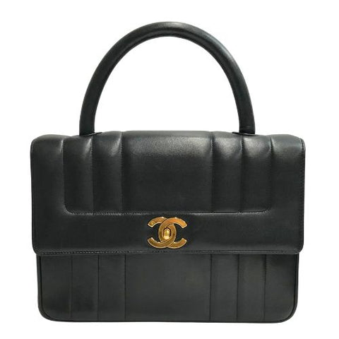 Chanel Mademoiselle Lambskin手提包黑色WS1660