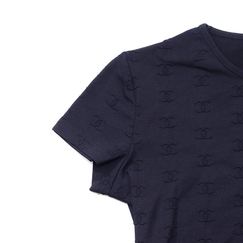 Chanel Coco Mark T-shirt recadré Taille 42 1997 T-shirt à manches courtes nylon noir WS1724