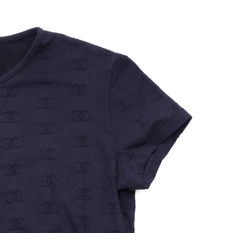 CHANEL COCO Mark Cropped T-Shirt Size 42 1997 Short sleeve T-shirt Nylon black WS1724