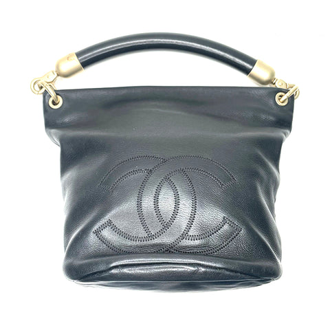 Chanel Bucket 2003 Handtasche Leder Schwarz WS1755