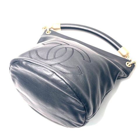 シャネル CHANEL バケット 2003年 ハンドバッグ レザー ブラック WS1755