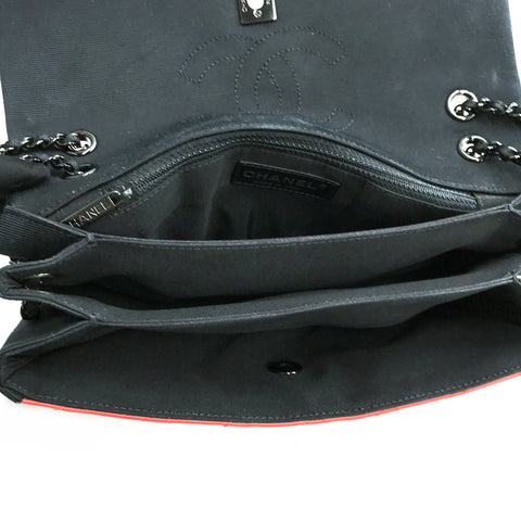 Chanel Coco Mark Matelasse 2015-2016 Umhängetaschen Lambskin rot x Schwarz WS1808