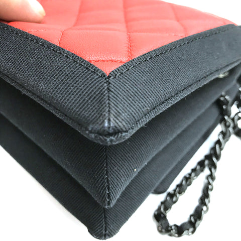 Chanel Coco Mark Matelasse 2015-2016 Umhängetaschen Lambskin rot x Schwarz WS1808