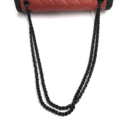 CHANEL COCO Mark Matelasse 2015-2016 Shoulder Bag lambskin Red x black WS1808