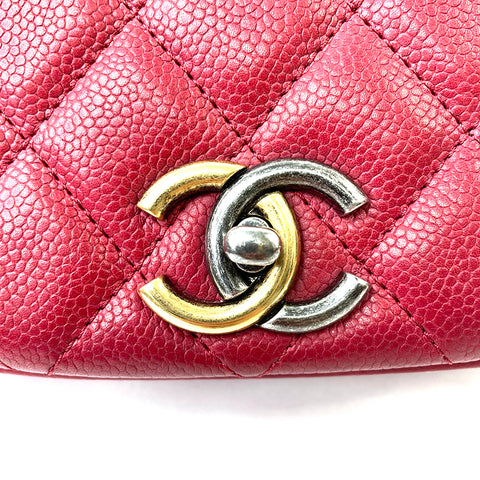 シャネル CHANEL 2016年 ショルダーバッグ VINTAGE 中古 定番 カーフ レッド WS1888