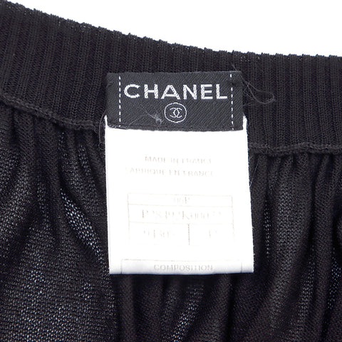 Chanel Mesh Top Size 42 2006 Langarm -Hemd Rayon Black WS1931