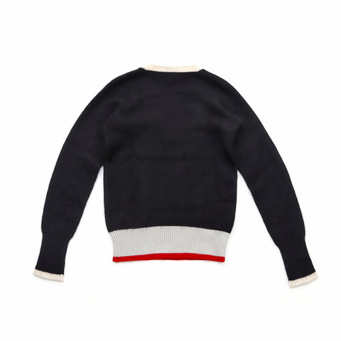 CHANEL COCO Mark Size 42 1996 knit cashmere Black x white WS1965