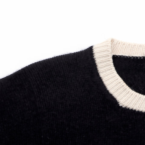 Chanel Coco Mark Size 42 1996 Knit Cashmere Black x White WS1965