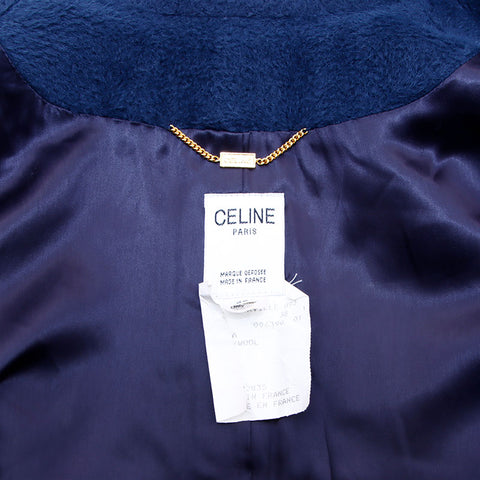 セリーヌ CELINE ベルベッド ラップ ジャケット サイズ:38 ジャケット ネイビー WS1997