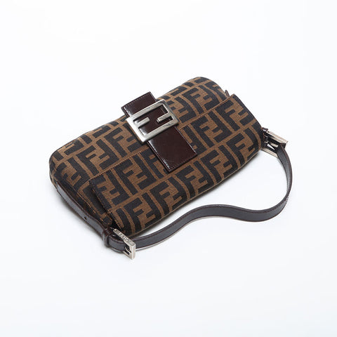 FENDI Mamma bucket Zucca Shoulder Bag Brown WS20001
