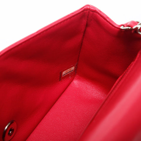 CHANEL 26th Mini Matelasse 2017-2018 Chain Lambskin Shoulder Bag pink WS20002