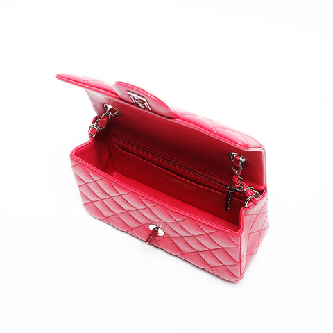 CHANEL 26th Mini Matelasse 2017-2018 Chain Lambskin Shoulder Bag pink WS20002