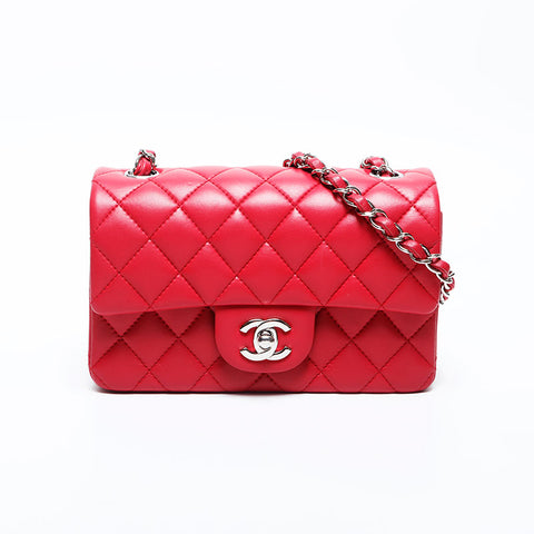 CHANEL 26th Mini Matelasse 2017-2018 Chain Lambskin Shoulder Bag pink WS20002