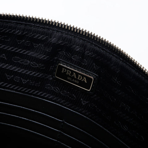 PRADA Saffiano Active Botanical Clutch bag black WS20003