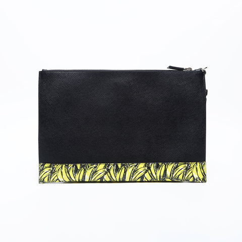 PRADA Saffiano Active Botanical Clutch bag black WS20003