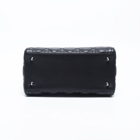 クリスチャンディオール Christian Dior レディ ディオール 2way シルバー金具 ミディアム ハンドバッグ ブラック WS20007