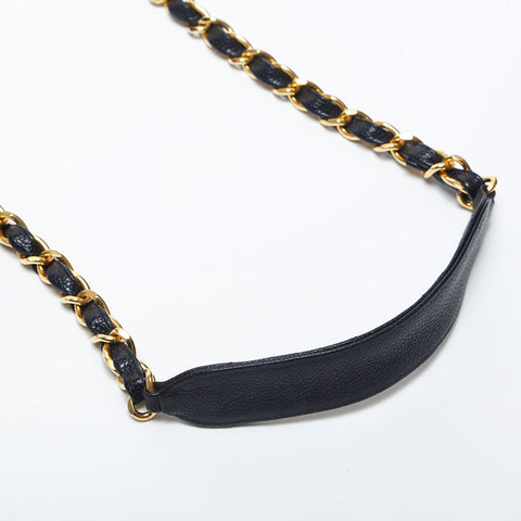 極美品 シャネル CHANEL 3番台 1994-1999 キャビアスキン スクエア マトラッセ ショルダーバッグ  ブラック WS20008