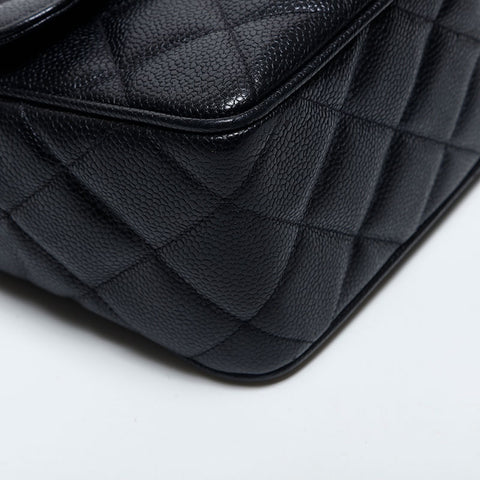 CHANEL No. 3 1994-1999 Caviar Skin Square Matelasse Shoulder Bag black WS20008