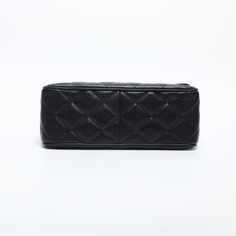 CHANEL No. 3 1994-1999 Caviar Skin Square Matelasse Shoulder Bag black WS20008