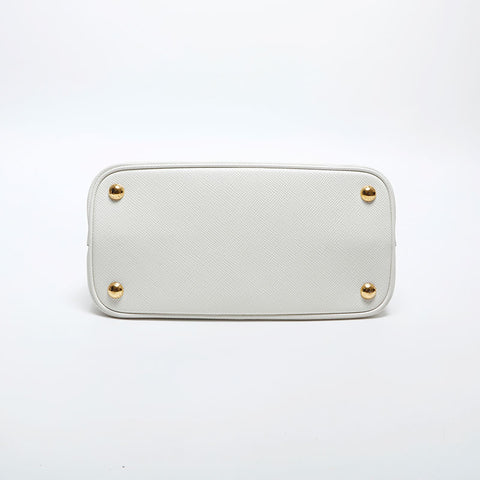 PRADA Saffiano 2way Leather Handbag white WS20014
