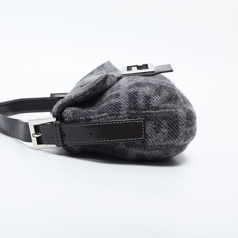 FENDI Wool Zucca Mamma Baguette Shoulder Bag gray WS20015
