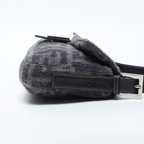 FENDI Wool Zucca Mamma Baguette Shoulder Bag gray WS20015