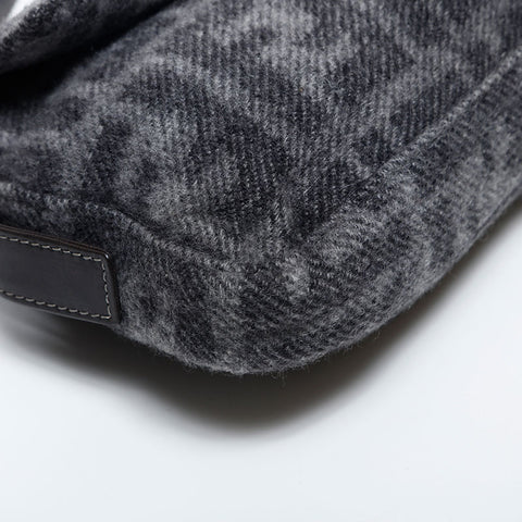 FENDI Wool Zucca Mamma Baguette Shoulder Bag gray WS20015