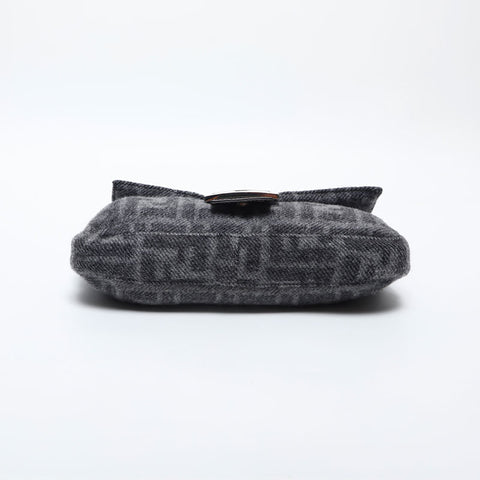 FENDI Wool Zucca Mamma Baguette Shoulder Bag gray WS20015