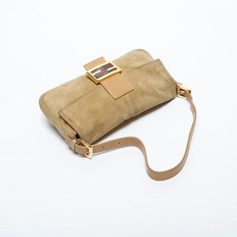 FENDI Suede manma bucket Shoulder Bag yellow WS20016
