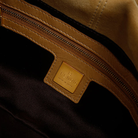 FENDI Suede manma bucket Shoulder Bag yellow WS20016