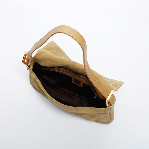 FENDI Suede manma bucket Shoulder Bag yellow WS20016