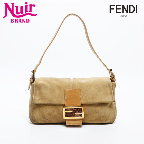 FENDI Suede manma bucket Shoulder Bag yellow WS20016