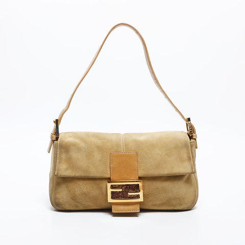 FENDI Suede manma bucket Shoulder Bag yellow WS20016
