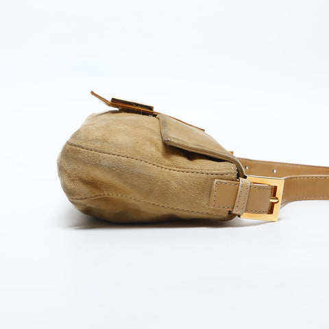 FENDI Suede manma bucket Shoulder Bag yellow WS20016
