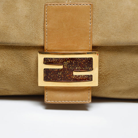 FENDI Suede manma bucket Shoulder Bag yellow WS20016