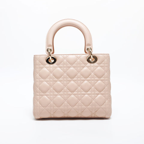 Christian Dior Ladies 2way Leather Medium Handbag pink WS20017