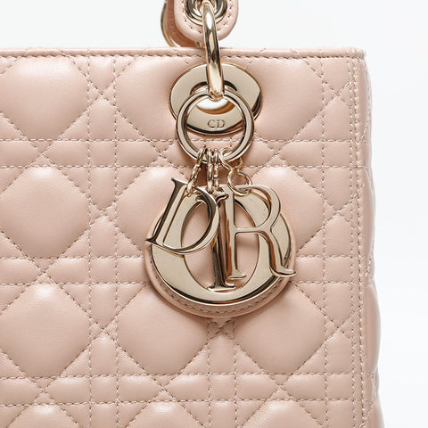 Christian Dior Ladies 2way Leather Medium Handbag pink WS20017